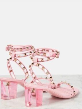 <NEW> Valentino Garavani Pink PVC Sandals